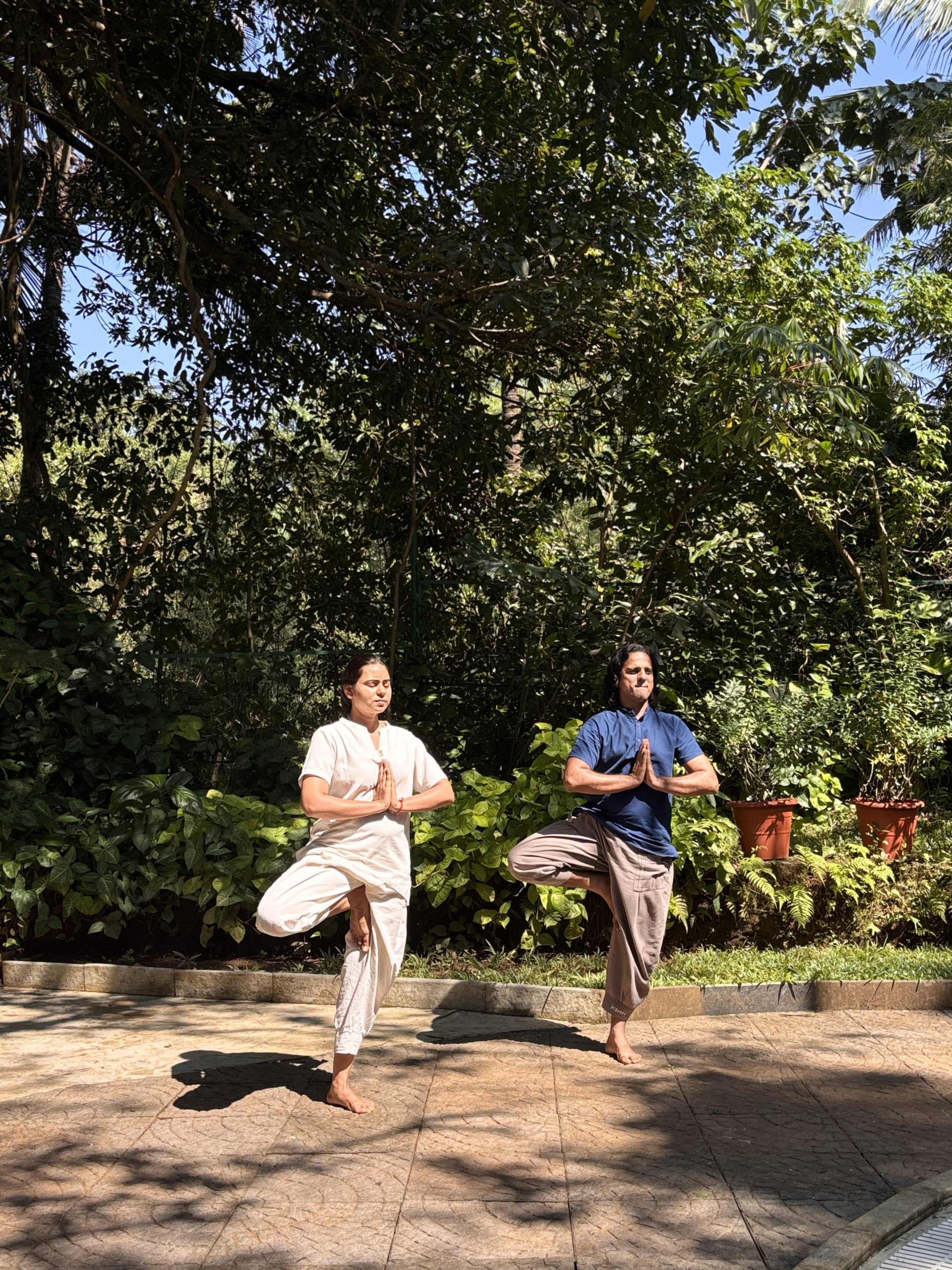Morning practice in the Serendip garden