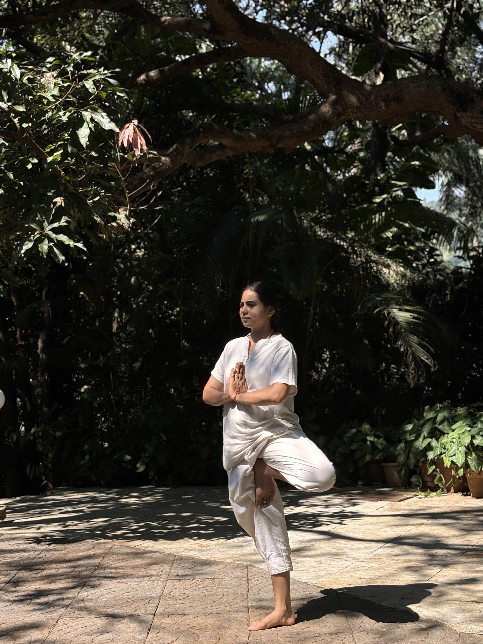 Yoga practice in the Serendip garden